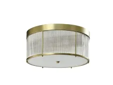 NEWPORT 3290 3296/PL brass new , Потолочный светильник, Matt brass Clear glass D50*H23,5 сm E27 6*25W