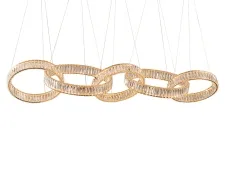NEWPORT 8240 8245/S gold NEW , Люстра, Gold Сlear crystal L180*50*H250 cm D50*2 rings + D40*3 rings LED 176W 3100K 17600Lm, Spotlight 4*3W