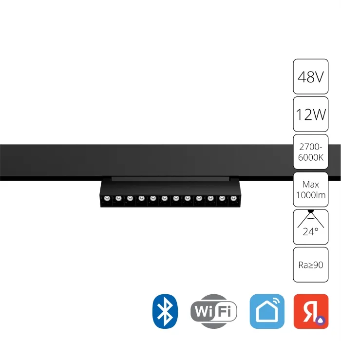 Магнитный трековый светильник Arte Lamp LINEA SMART A4696PL-1BK | Дом Декора