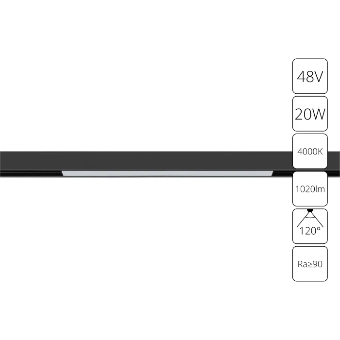 Магнитный трековый светильник Arte Lamp LINEA A4663PL-1BK | Дом Декора